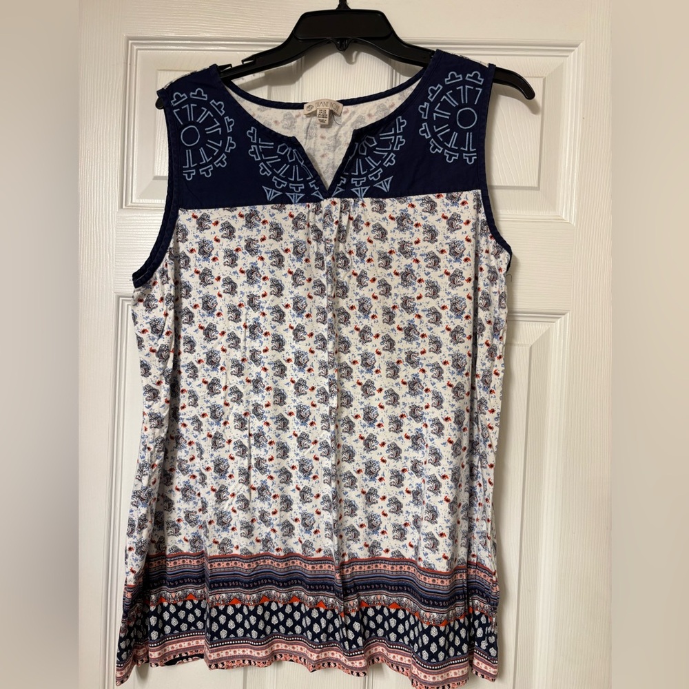 Great condition Navy and White Sleeveless Top/Tunic